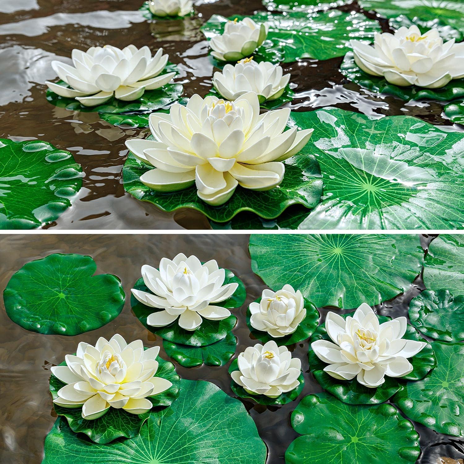 Thumbnail 3 de FFNIU Lily Pads for Ponds (9-piece set) – Artificial lotus floats for garden ponds