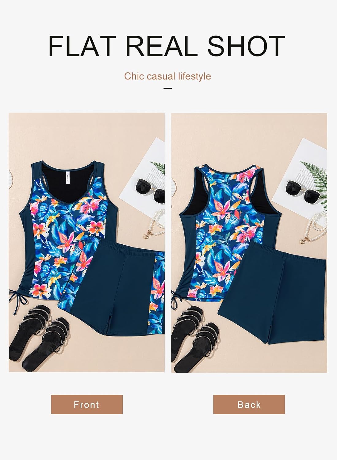 Thumbnail 4 de Dokotoo Women's Tankini Sets: Floral Two-Piece with High-Waisted Shorts