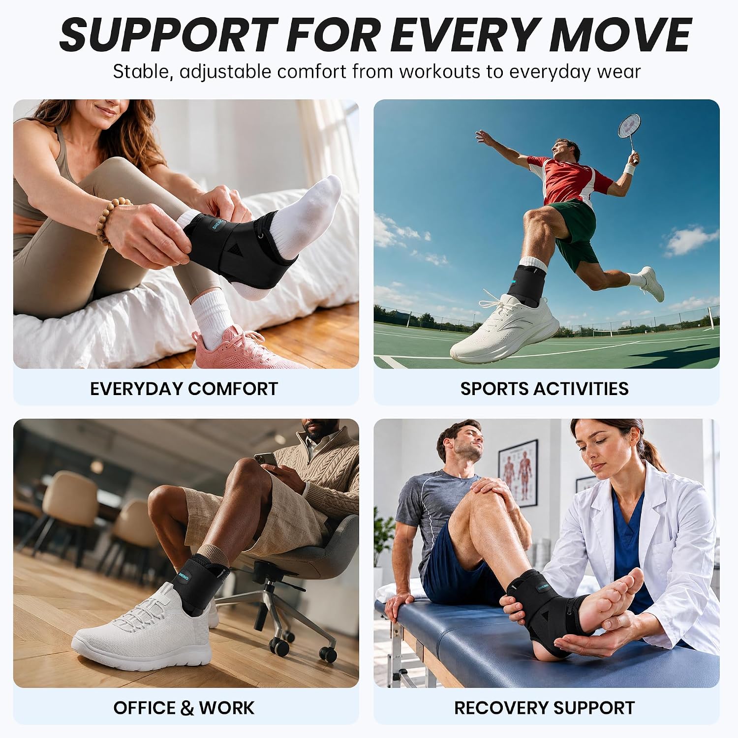 Thumbnail 6 de SNEINO Lace-Up Ankle Brace (Medium) for Sprained Ankle, Achilles & Tendon Support