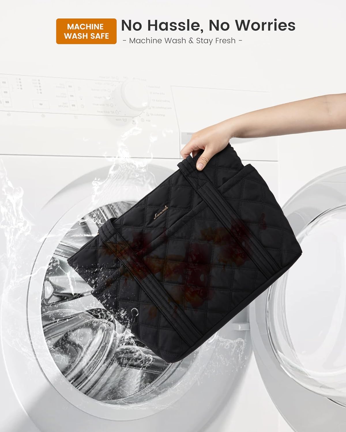 Thumbnail 6 de LOVEVOOK Shopper Tasche für Damen mit 15,6-Zoll-Laptopfach – leichte Puffer-Tote fürs Büro, Uni & Reisen