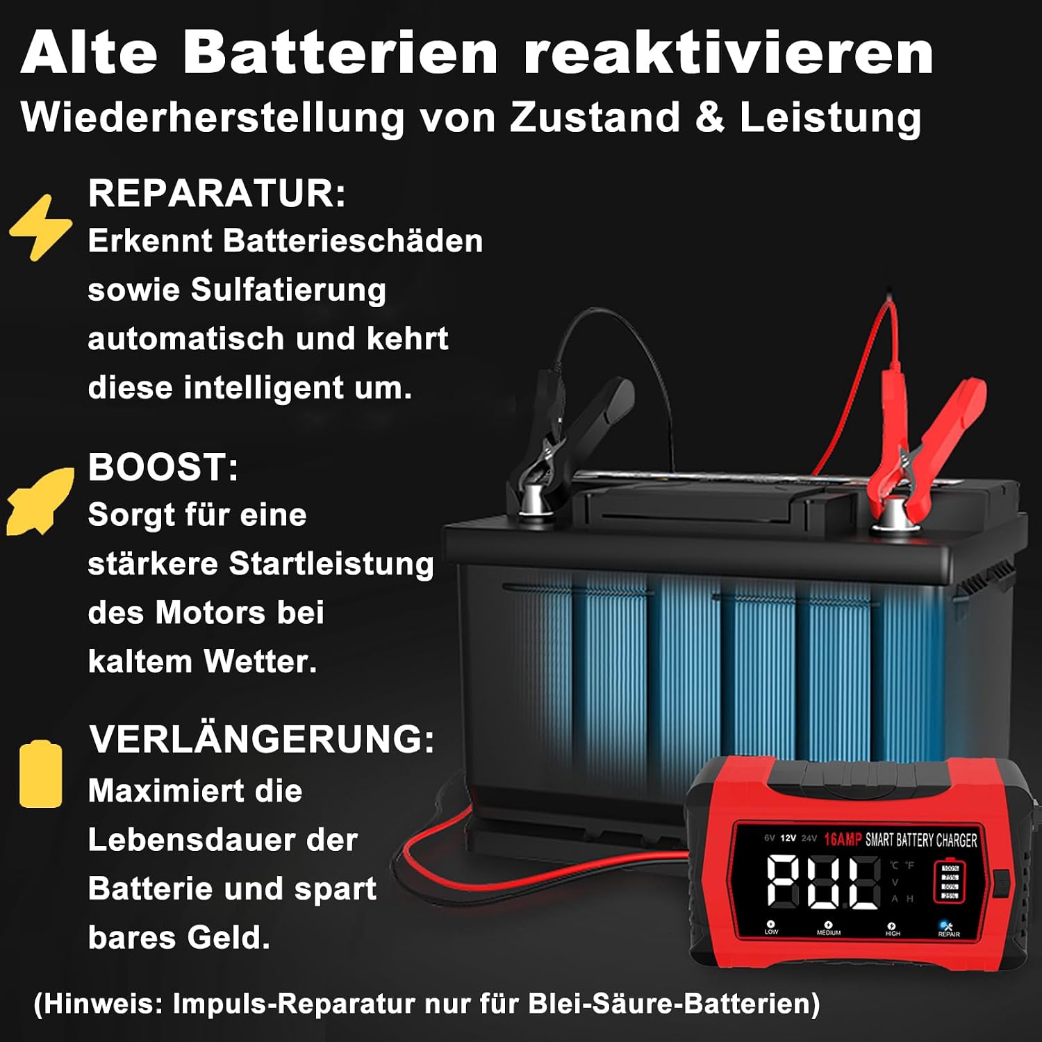 Thumbnail 3 de HTRC 16A Autobatterie Ladegerät 12V