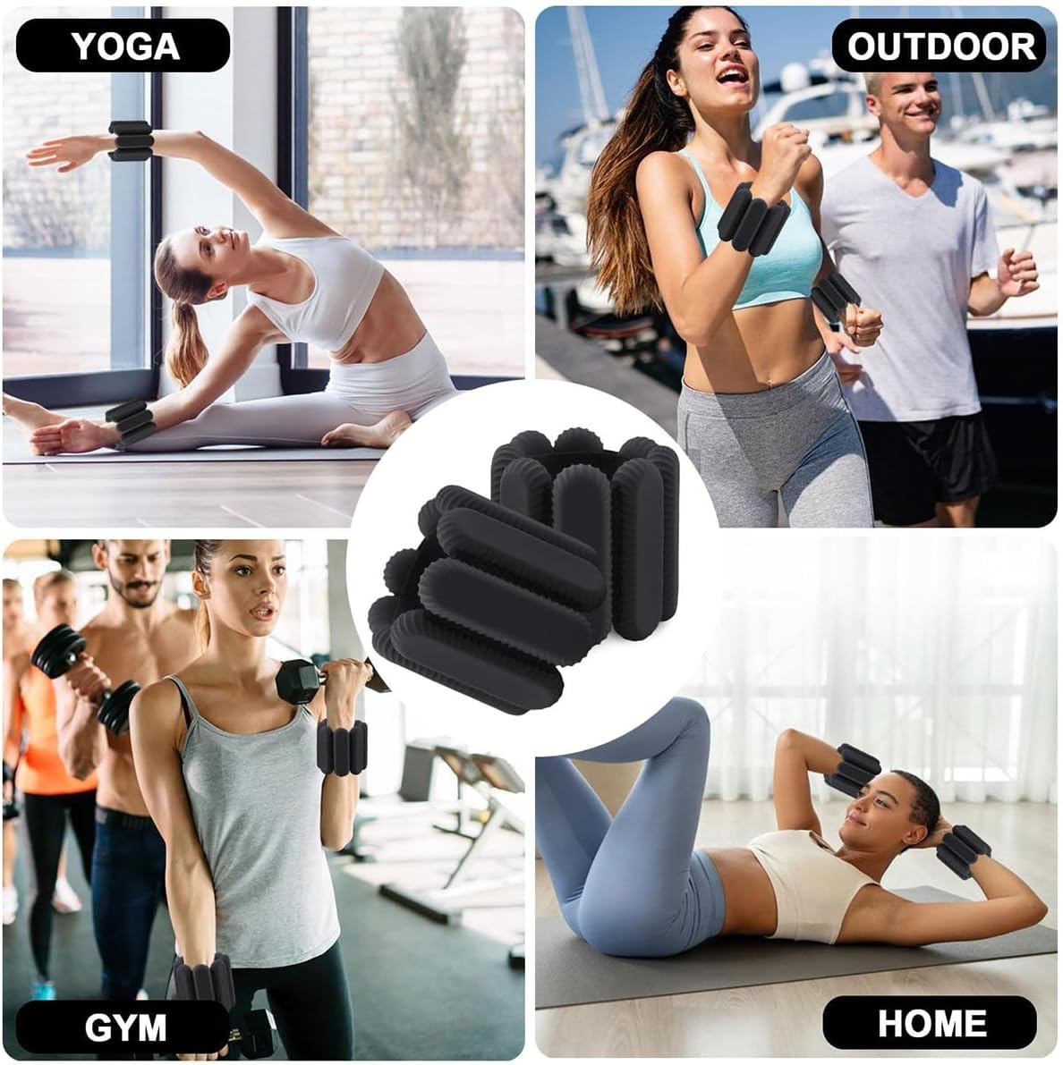 Thumbnail 6 de ibforcty 2PCS Adjustable Wrist & Ankle Weights Set with Silicone Strap