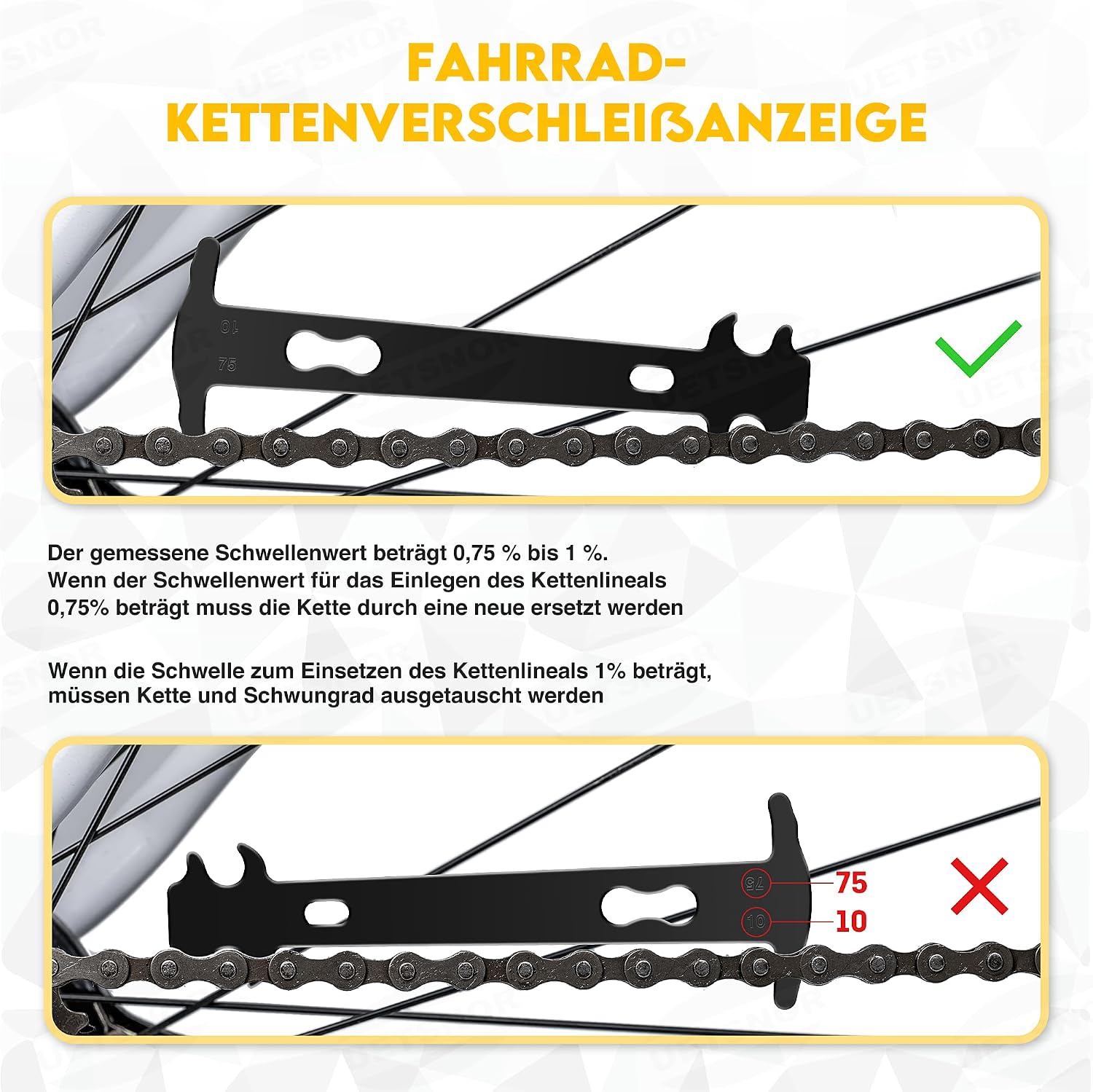Thumbnail 3 de UETSNOR Kettennieter Fahrrad Set 6-12 Fach