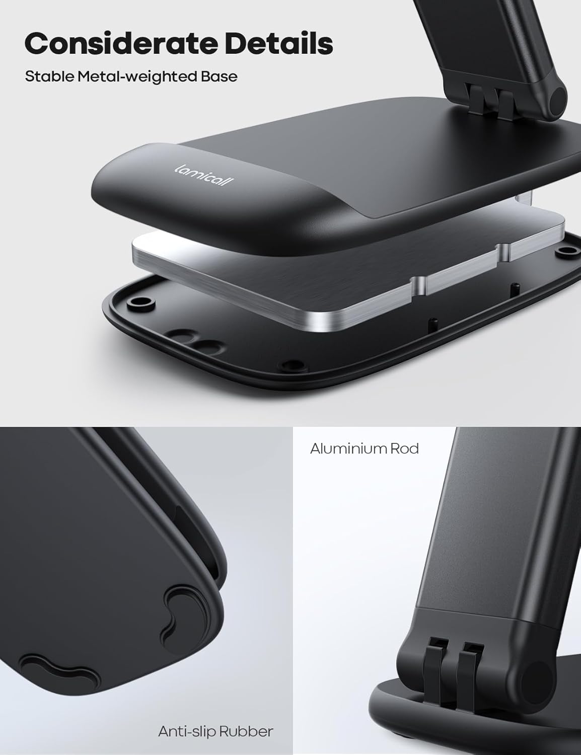 Thumbnail 4 de Lamicall Foldable Phone Stand, height adjustable 4–8"