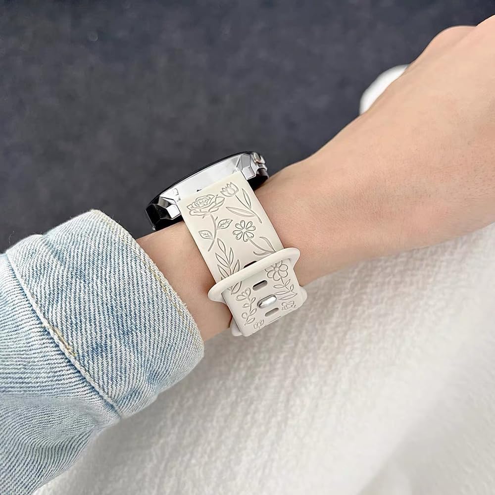 Thumbnail 5 de FYISWHO Silicone Flower Watch Strap for Huawei 46mm Series (22mm) – Flower Bracelet Replacement Band
