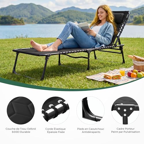 Detalle 2 de Palawano Transat de Jardin Extérieur Pliable et Rembourré 190 × 70 cm