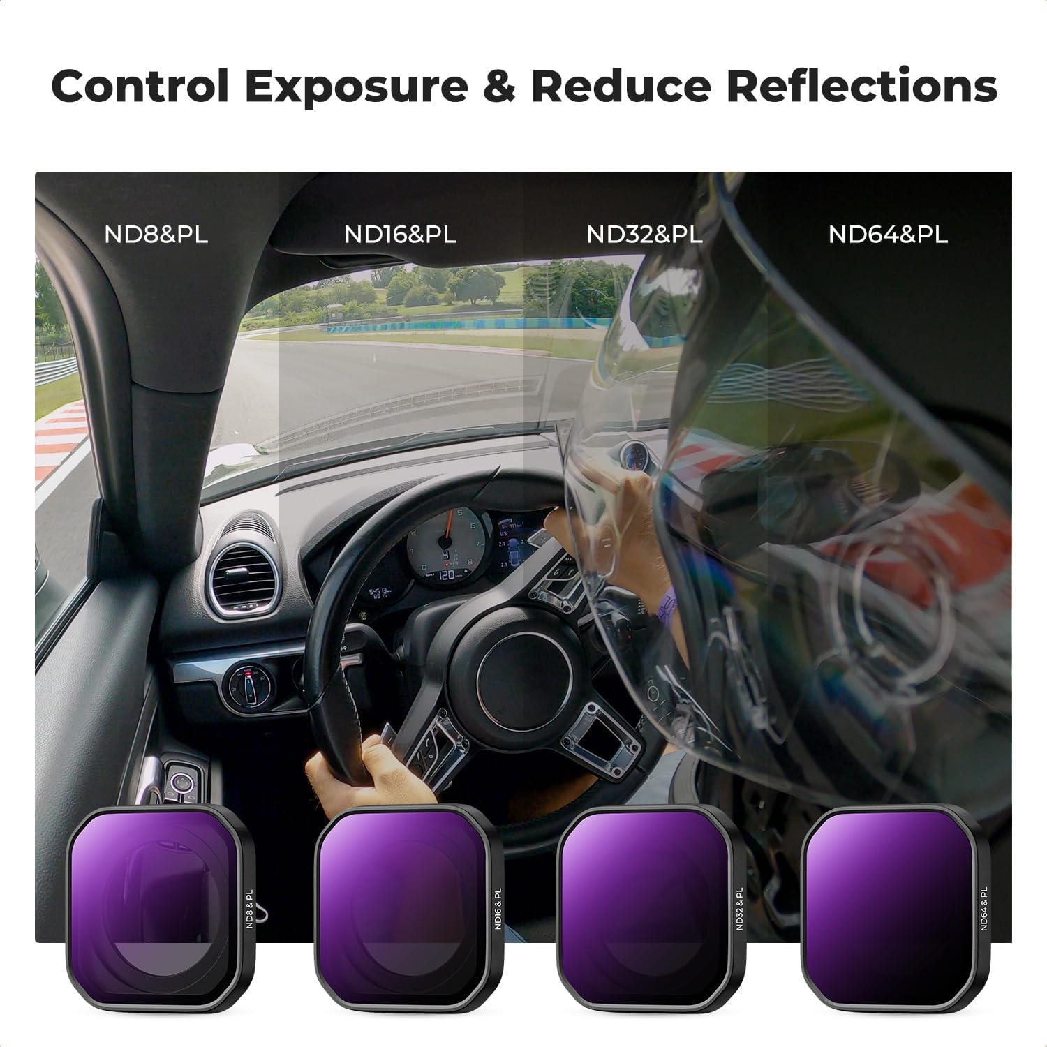 Thumbnail 4 de K&F Concept ND/PL Filter Set for Insta360 Ace Pro 2 – 4-Pack ND8/PL, ND16/PL, ND32/PL, ND64/PL