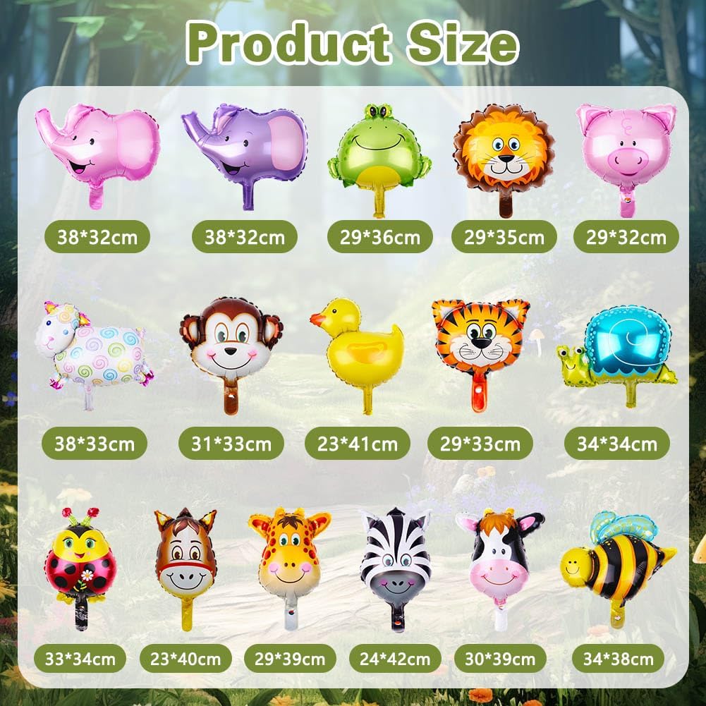 Detalle 2 de OSDUE Ballons Animaux Jungle 16 pcs 🎈