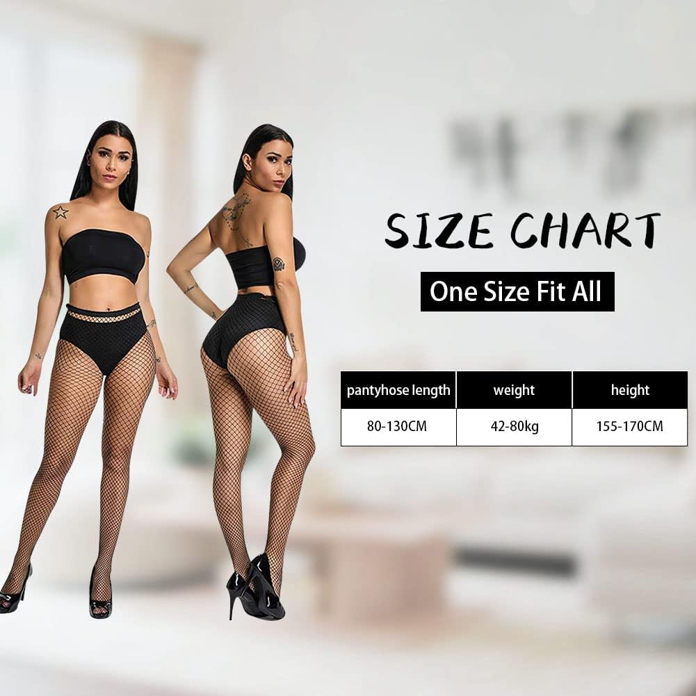 Detalle de AOMIG C2-QX-MS230314-FBA zwarte visnetpanty met hoge taille