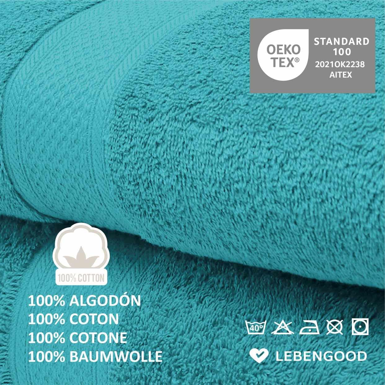 Detalle 2 de LEBENGOOD Lot de 4 serviettes 90x170