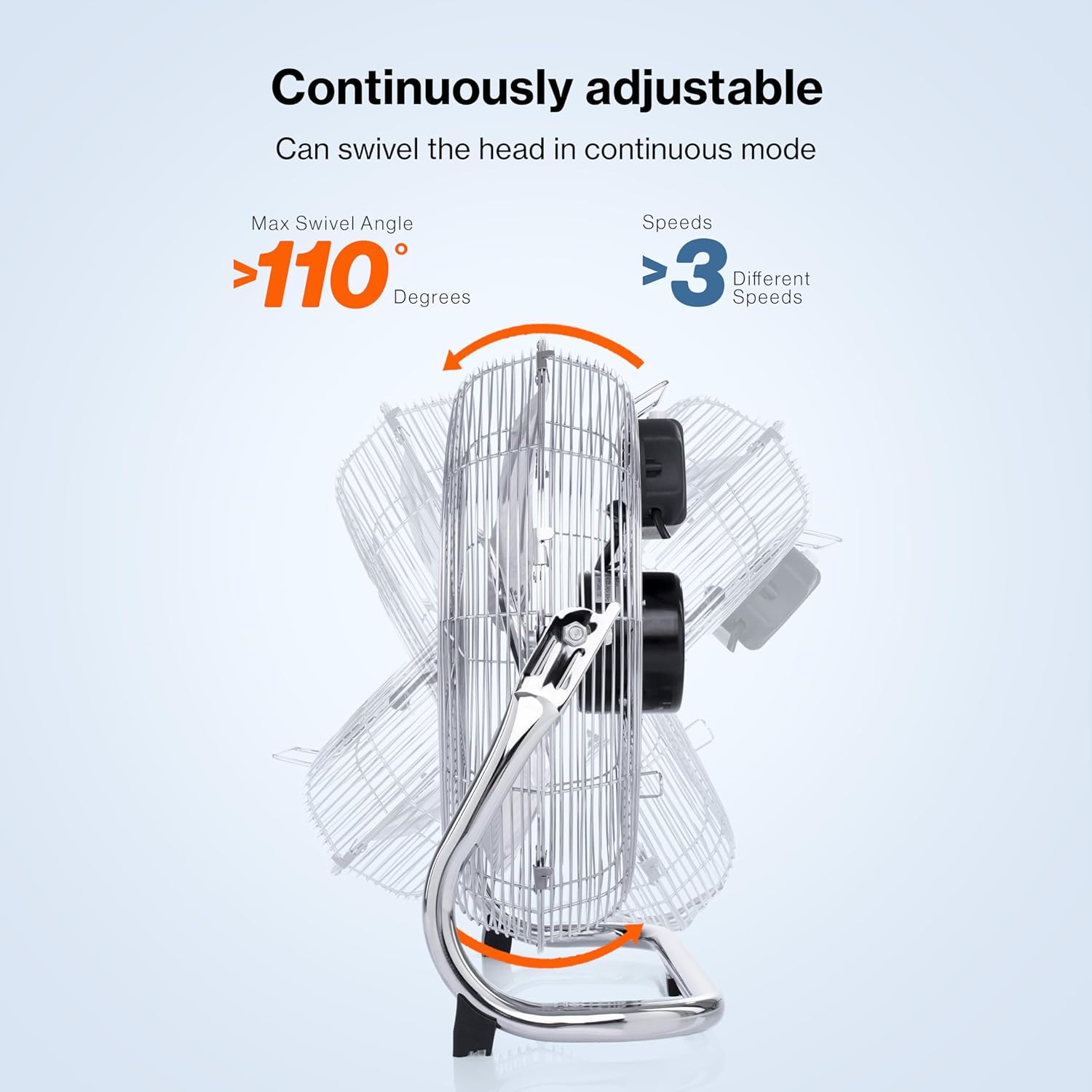 Thumbnail 4 de TRESKO AERSON ventilatore da pavimento 50 cm con 3 livelli di potenza e inclinazione fino a 110°