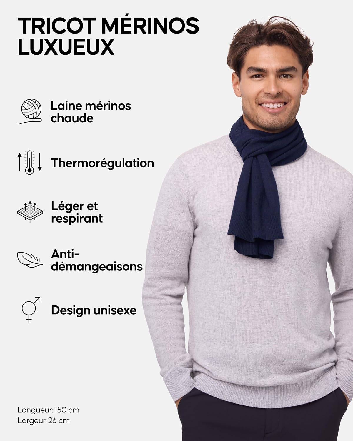 Detalle 2 de DANISH ENDURANCE Écharpe mérinos 90% 🧣