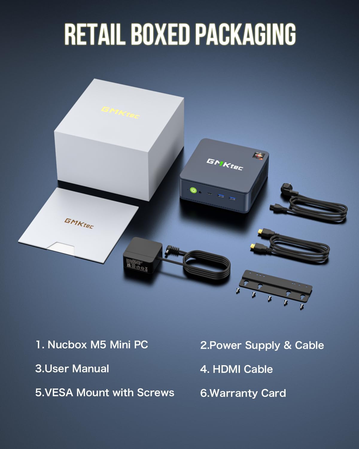 Thumbnail 6 de GMKtec Nucbox M5 Ultra mini PC with AMD Ryzen 7 7730U, 32GB DDR4 and 1TB PCIe SSD (Windows 11 Pro)