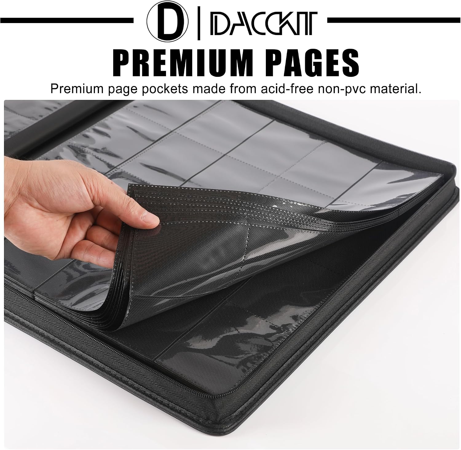 Detalle de Premium Card Binder 20 Pocket (Model A, Classic Black) – Holds 2000 Cards