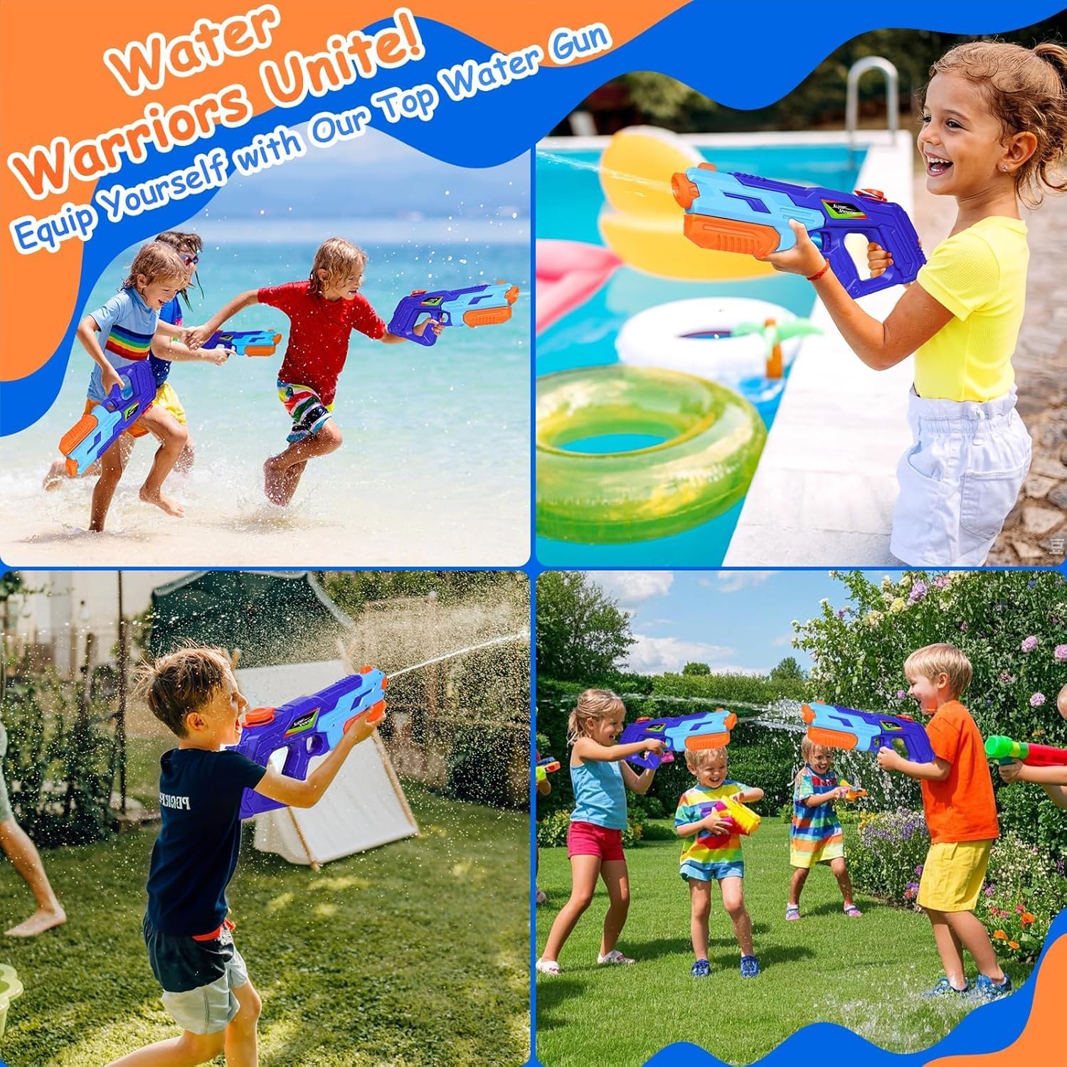 Thumbnail 4 de Wasserpistole Spritzpistolen 900 ml – Große Reichweite, langlebig & sicher (Blau)