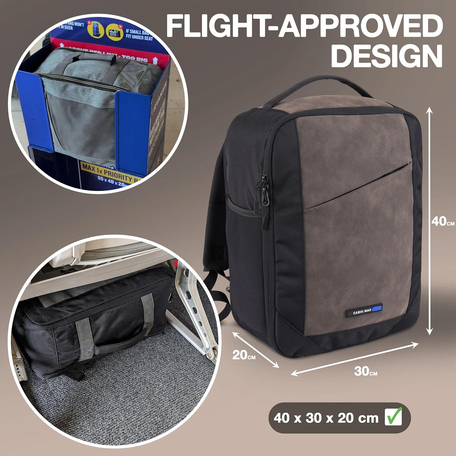 Detalle de Cabin Max Manhattan 24L 40x30x20 Cabin Bag Backpack review