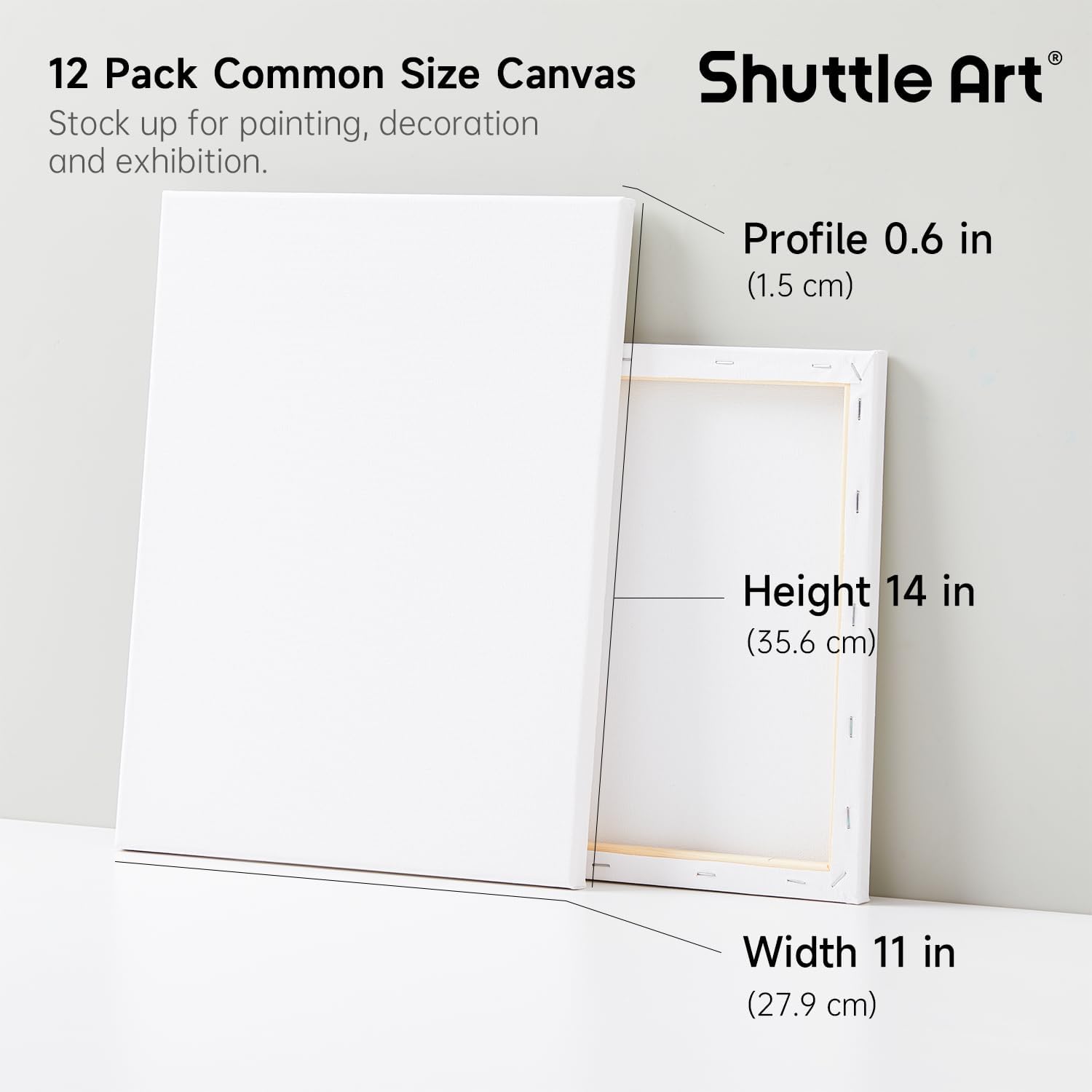 Thumbnail 1 de Shuttle Art 11x14 Inch Canvas Boards 12-pack 🎨