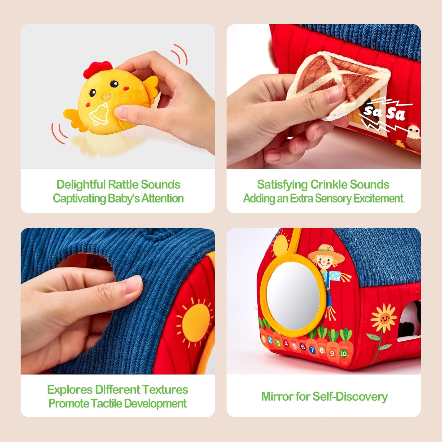 Detalle de hahaland Baby Toys Farm Animals sensory set