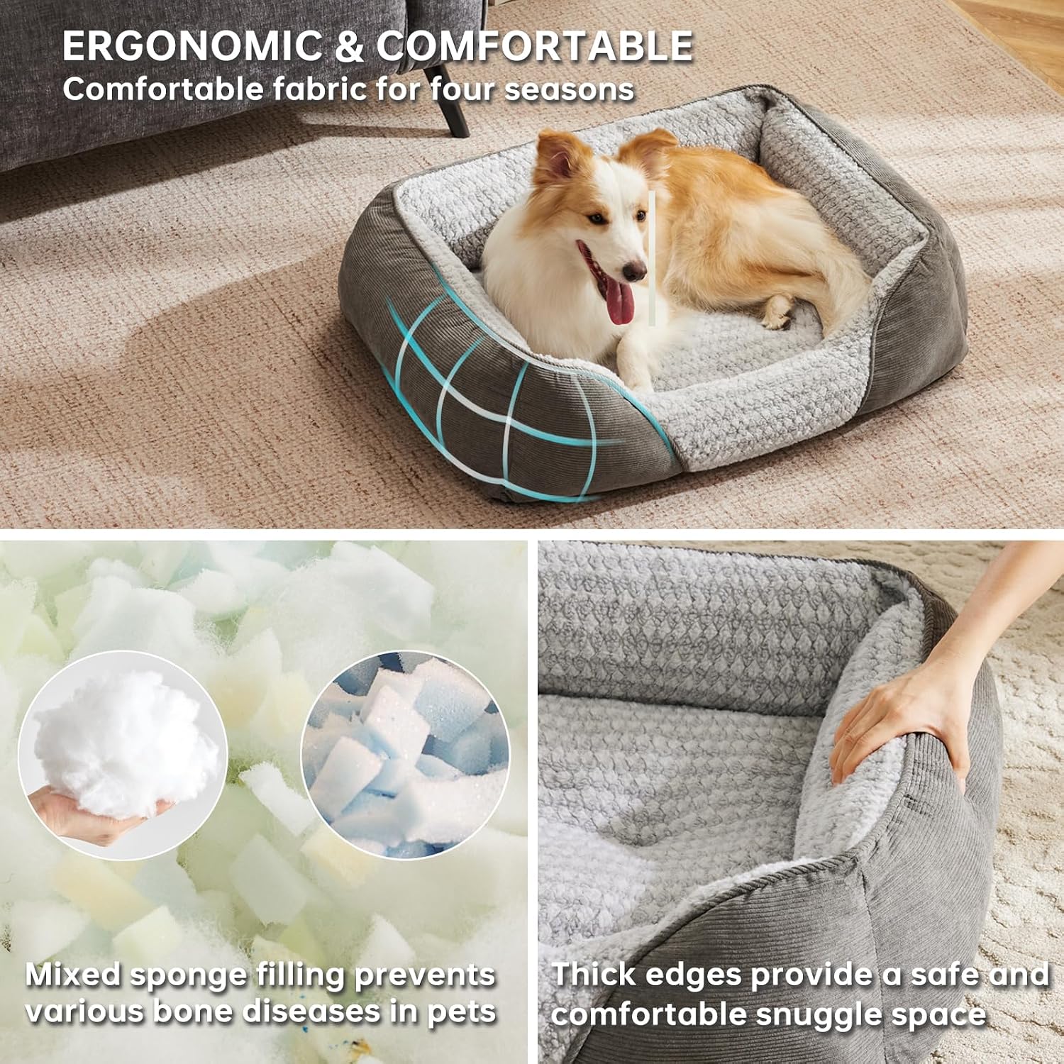 Detalle de Heymamba Extra Large Dog Bed 90x65x23cm