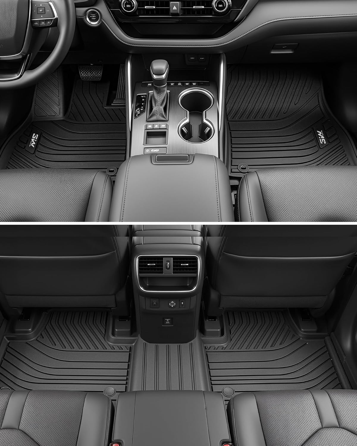 Thumbnail 3 de 3W Floor Mats for 2020–2026 Toyota Corolla Sedan: Custom-Fit All-Weather Floor Liners