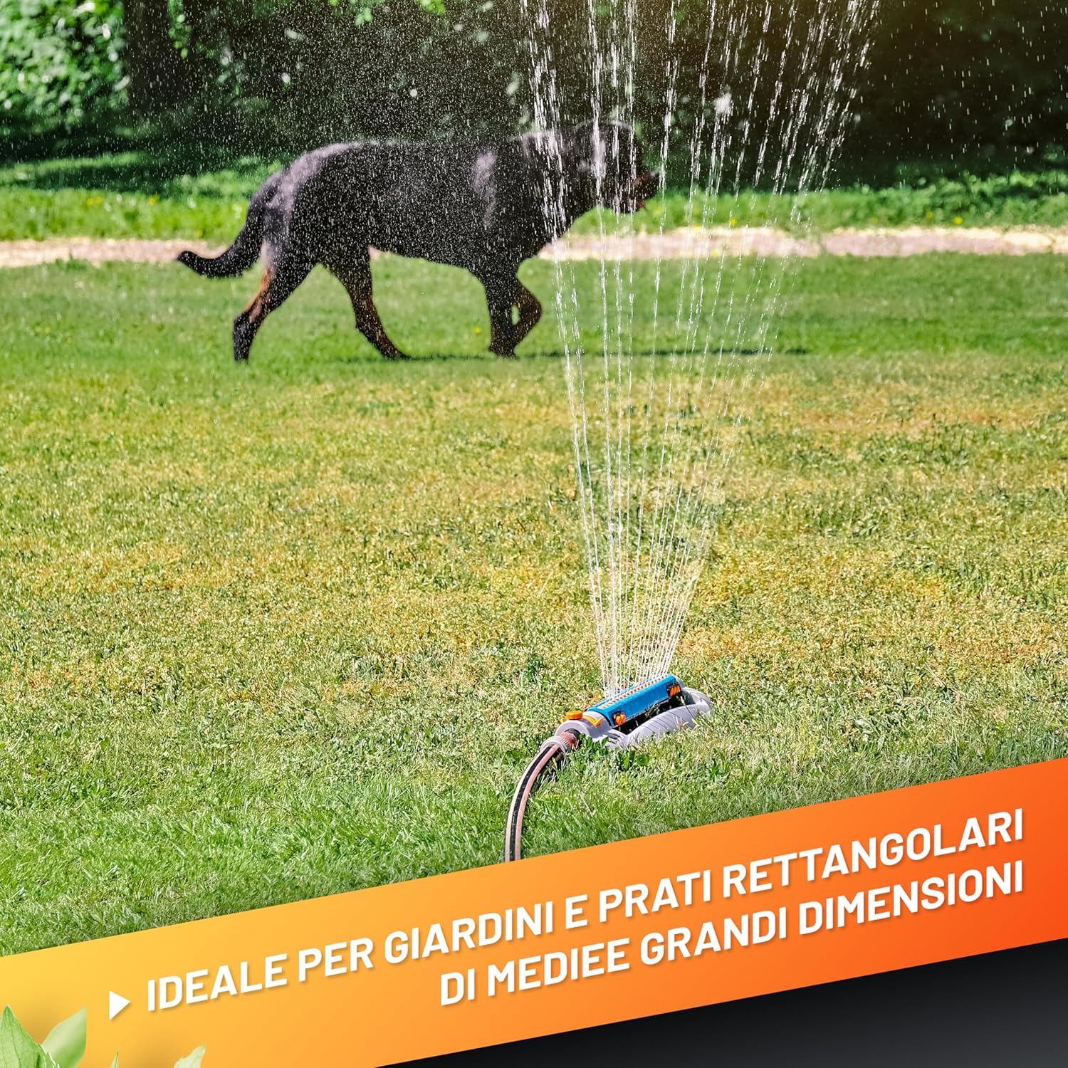 Detalle de GRÜNTEK Irrigatore da Giardino Oscillante Automatico Rettangolare – Copertura ampia e versatilità per superfici fino a 462 m²