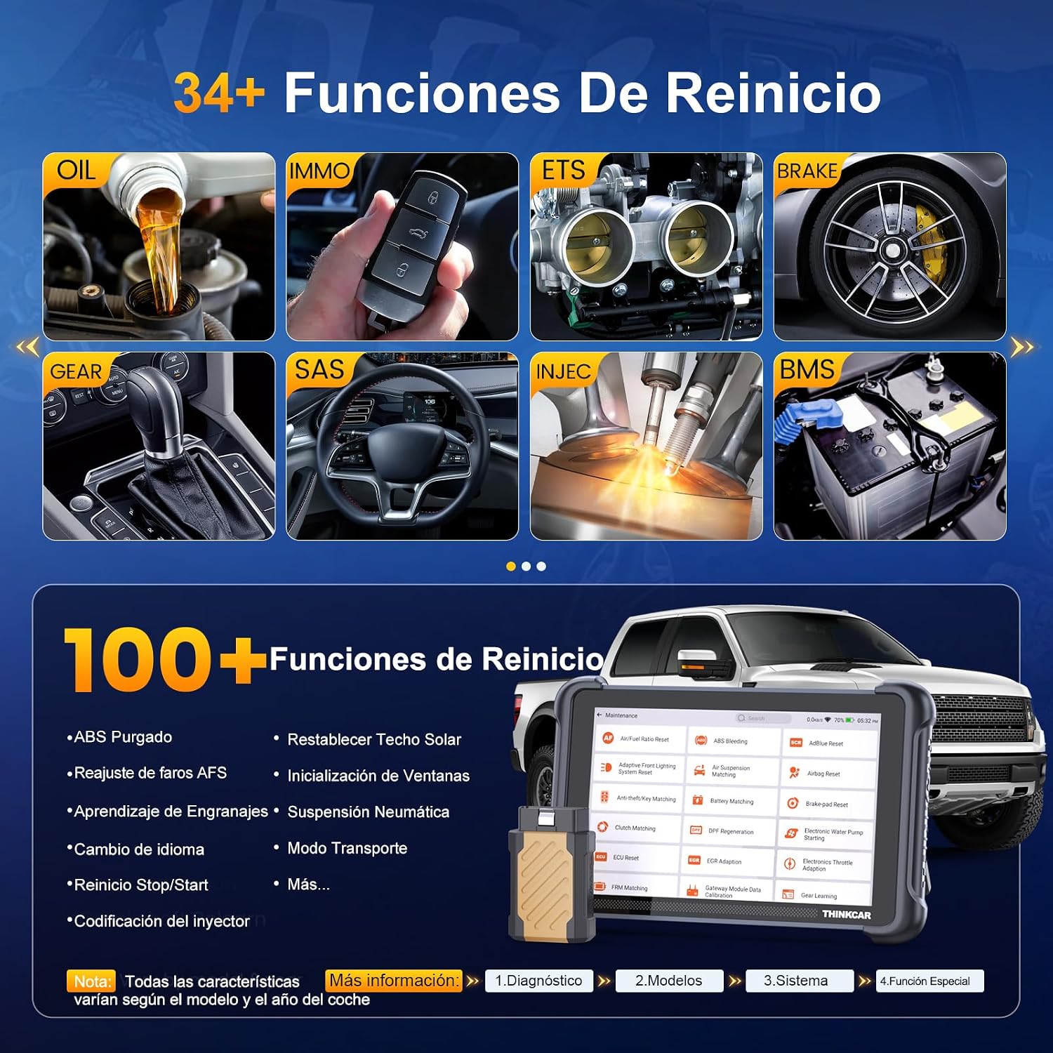 Detalle 2 de ThinkScan 689BT OBD2 Diagnosis 34 funciones