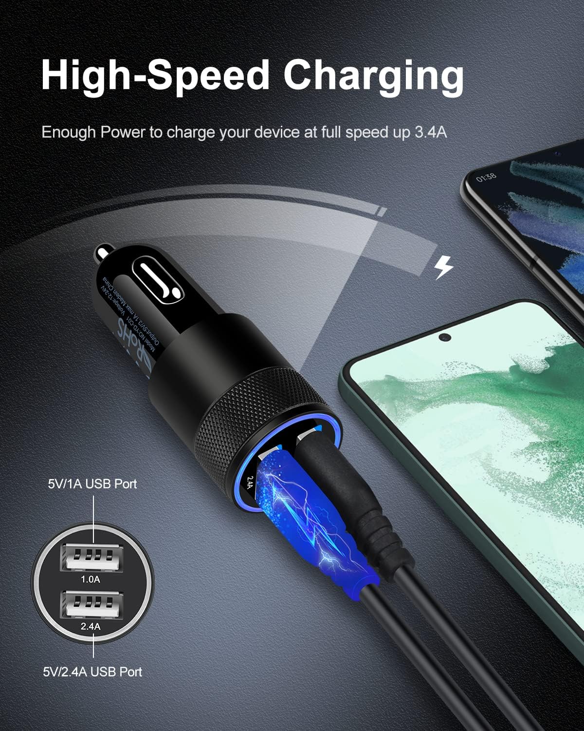 Thumbnail 1 de Car Charger Dual Port 3.4A Fast Charge