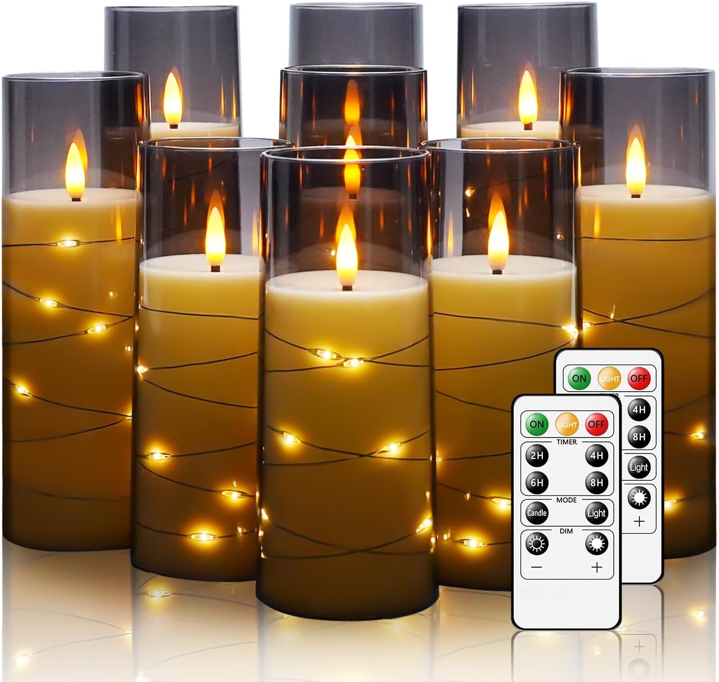 Detalle de Nimiko Flameless LED Candles, 9 Pcs 🕯