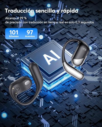 Thumbnail 7 de Paekole Auriculares Traductor con IA Q16 H3: 198 idiomas, open-ear y 60 h para reuniones y viajes