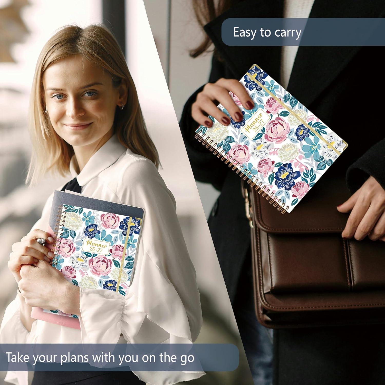 Thumbnail 6 de NEYSA Diary 2026/2027 Week to View – A5 Academic Diary (July 2026–June 2027) with Self-Adhesive Pen Loop, Ruler Bookmark & Stickers