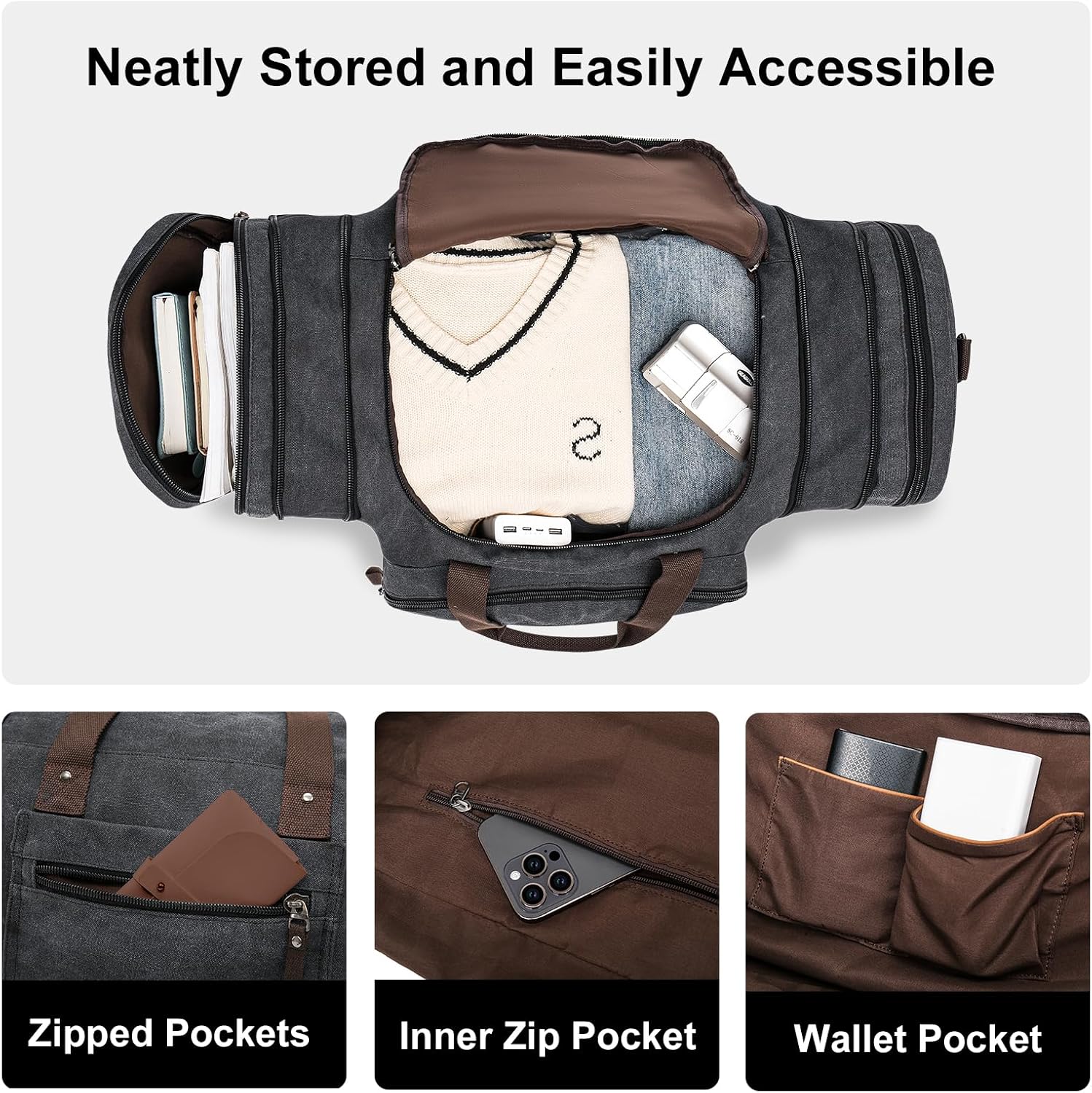 Thumbnail 6 de EKOROMIER 55L canvas travel duffel bag