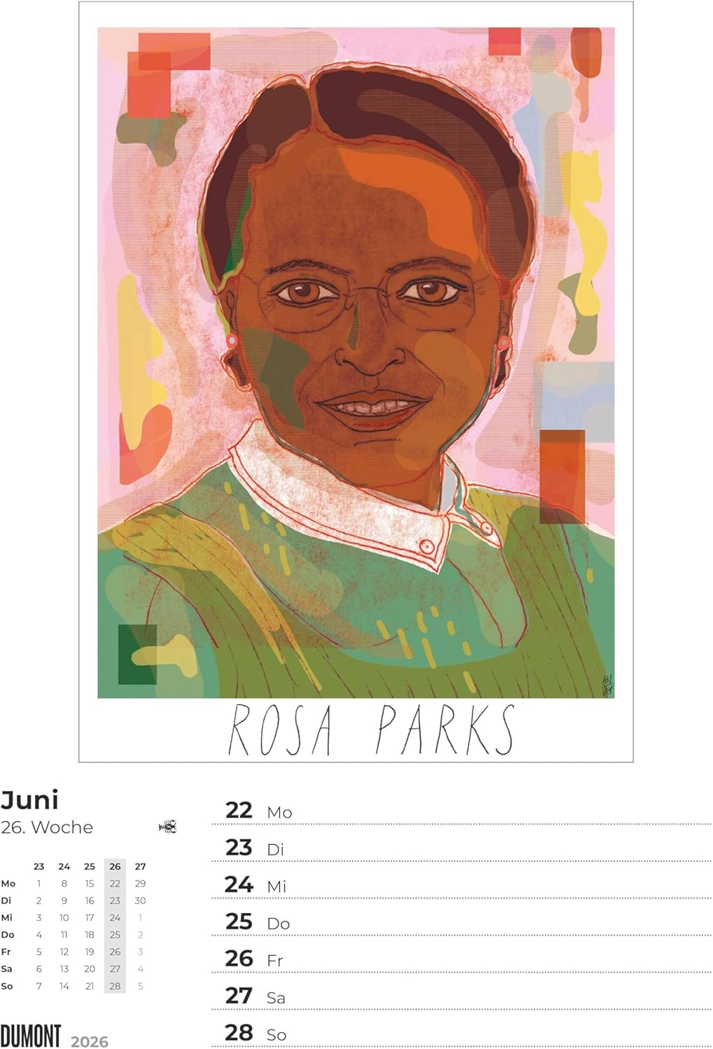 Thumbnail 3 de DUMONT Starke Frauen 2026 Wochenkalender mit 53 Porträts & Biografien (Wandkalender, 21 x 30 cm, Spiralbindung)