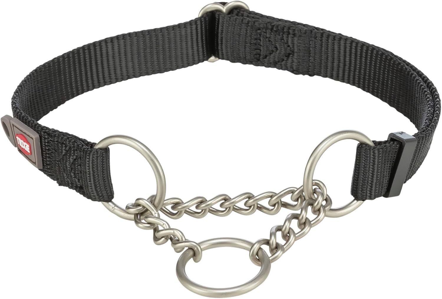 Detalle de TRIXIE Premium 202901 tågstopp-halsband, svart nylon, 25 mm, L–XL