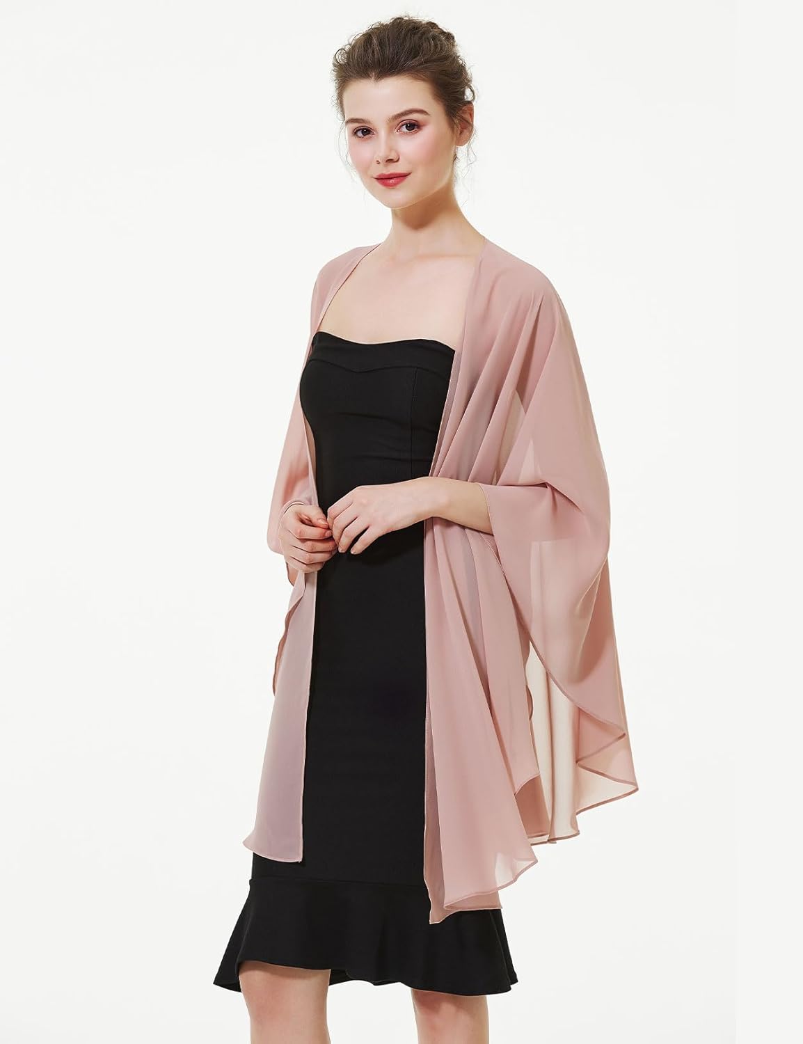 Thumbnail 1 de BEAUTELICATE Women Chiffon Shawl Wrap: Oversized Cape Poncho for Summer Weddings