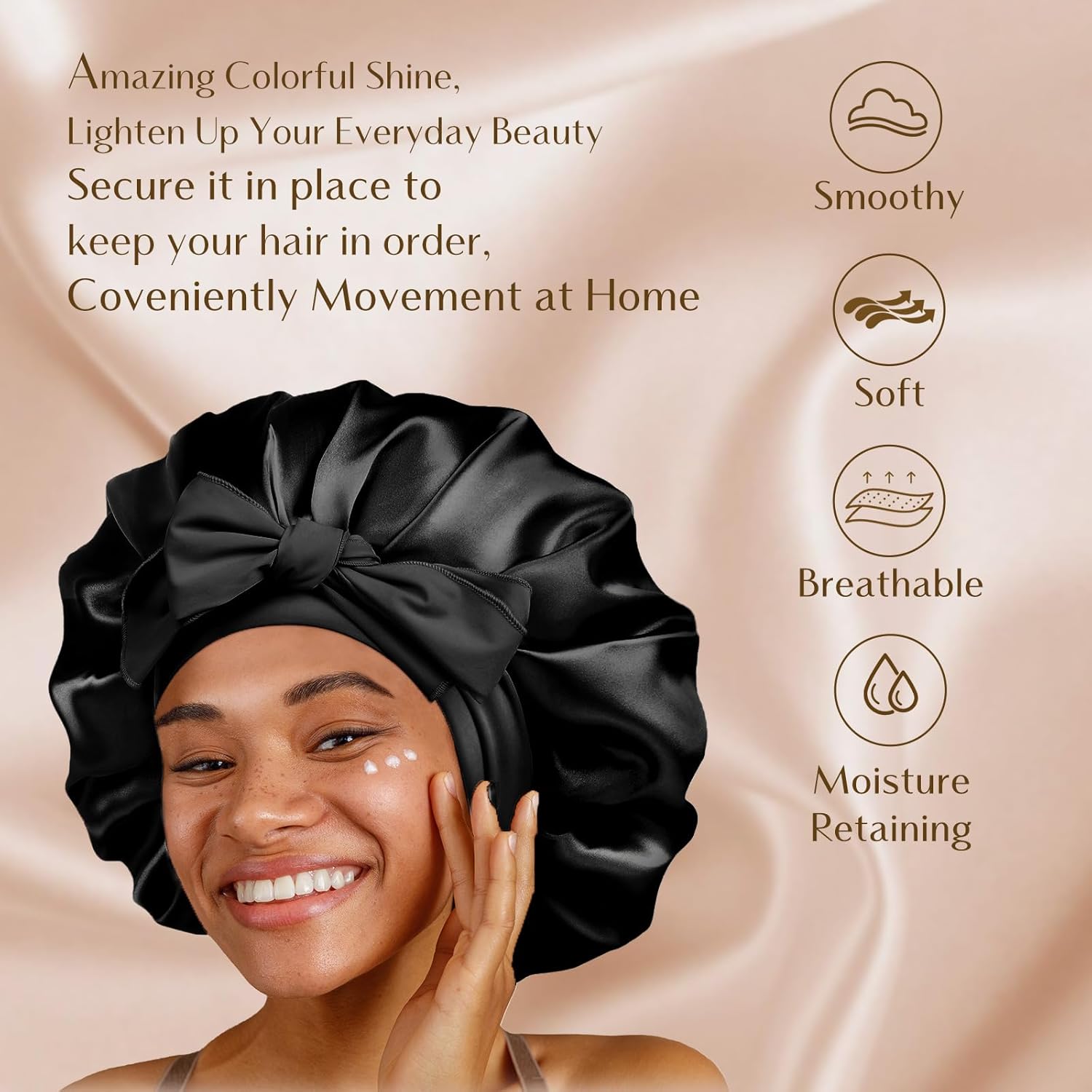 Thumbnail 2 de YANIBEST Double Layer Silk Bonnet for Sleeping Women with Tie Band