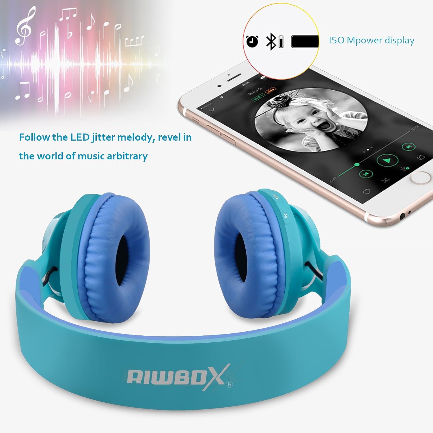 Detalle 2 de Riwbox WT-7S Kids Bluetooth Headphones 40mm