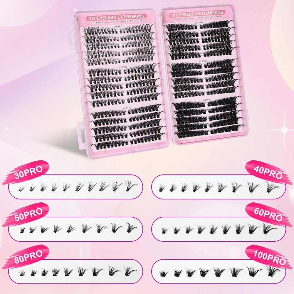 Thumbnail 2 de AOMIG Cat Eye individuele wimperextensions, 540 clusters van 8–16 mm
