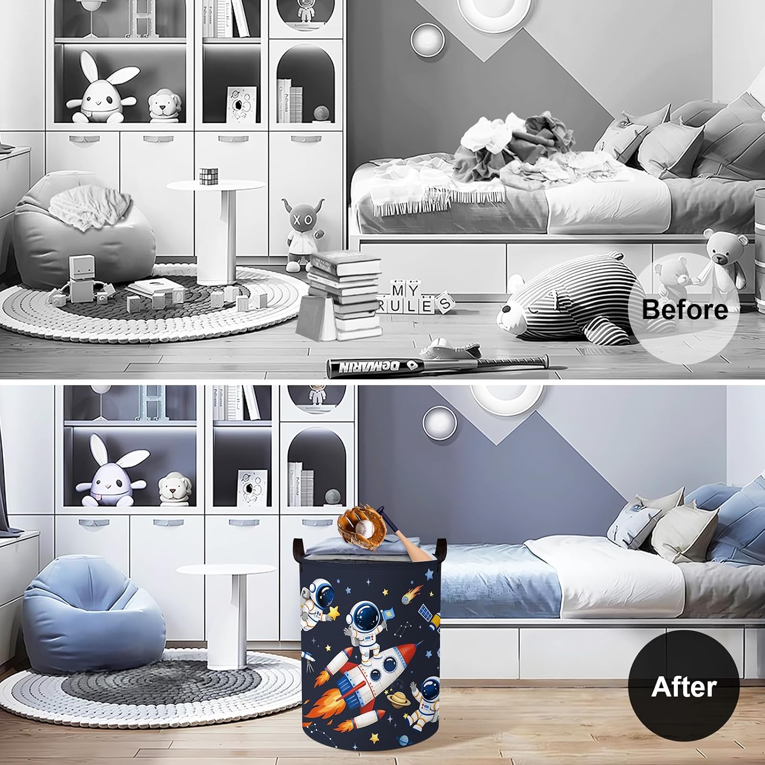 Thumbnail 1 de Clastyle Space Laundry Hamper Cosmic Book Storage Basket