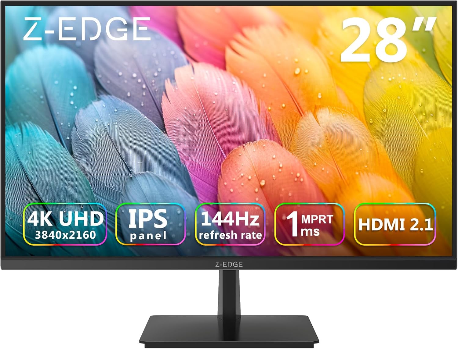 Detalle de Z-Edge 28 Zoll 4K 144Hz Gaming Monitor – UHD IPS mit HDR10, FreeSync und HDMI 2.1