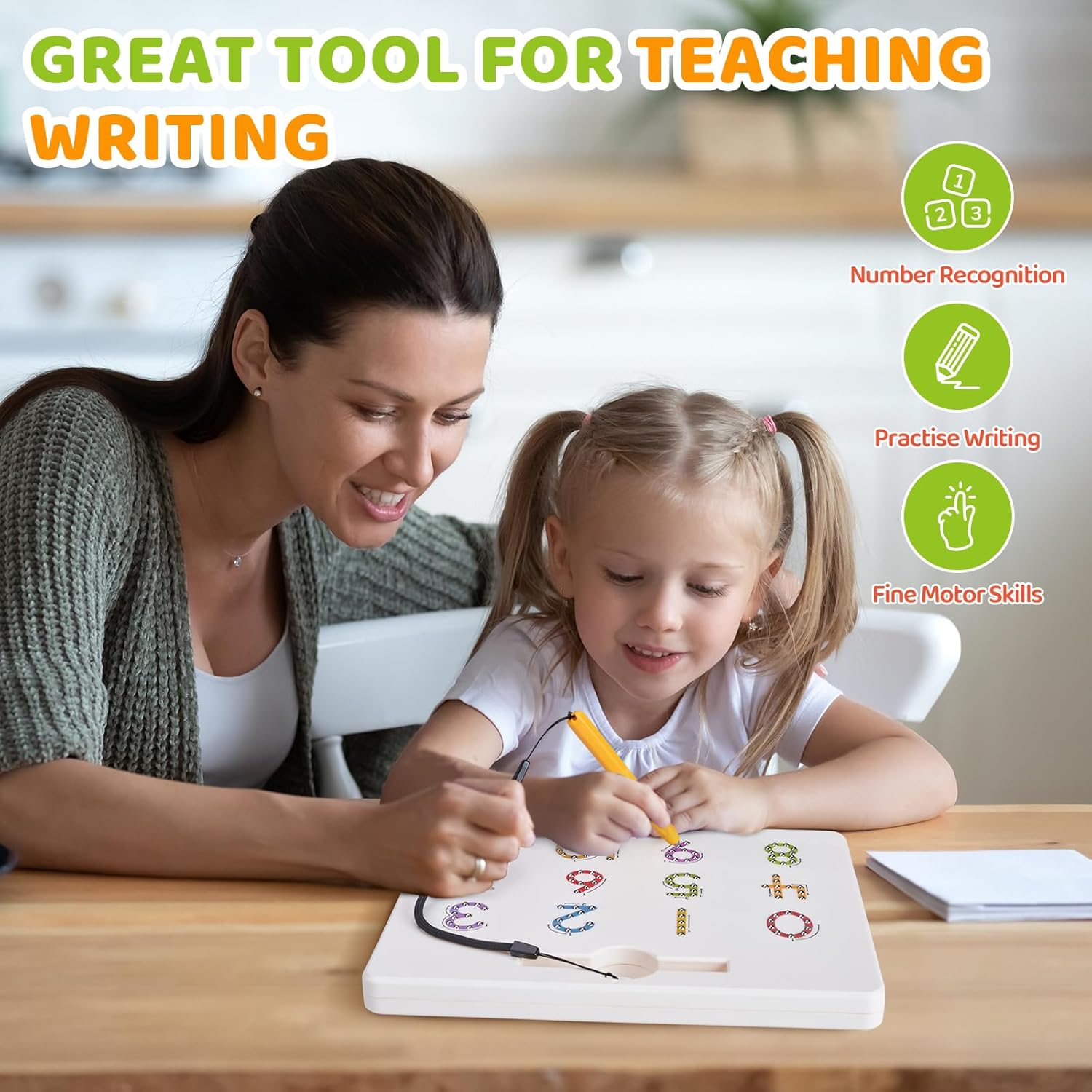 Thumbnail 6 de GAMENOTE Magnetic Number Tracing Board: 2-in-1 Double-Sided Math Learning Toy for Toddlers & Kids