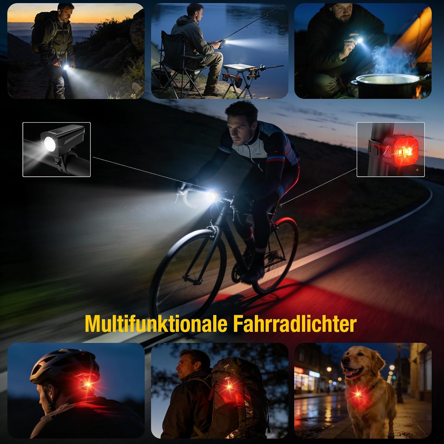 Thumbnail 6 de Toptrek Fahrradlicht-Set USB aufladbar mit StVZO-Zulassung (LED, IPX5, mit wechselbarem Akku)