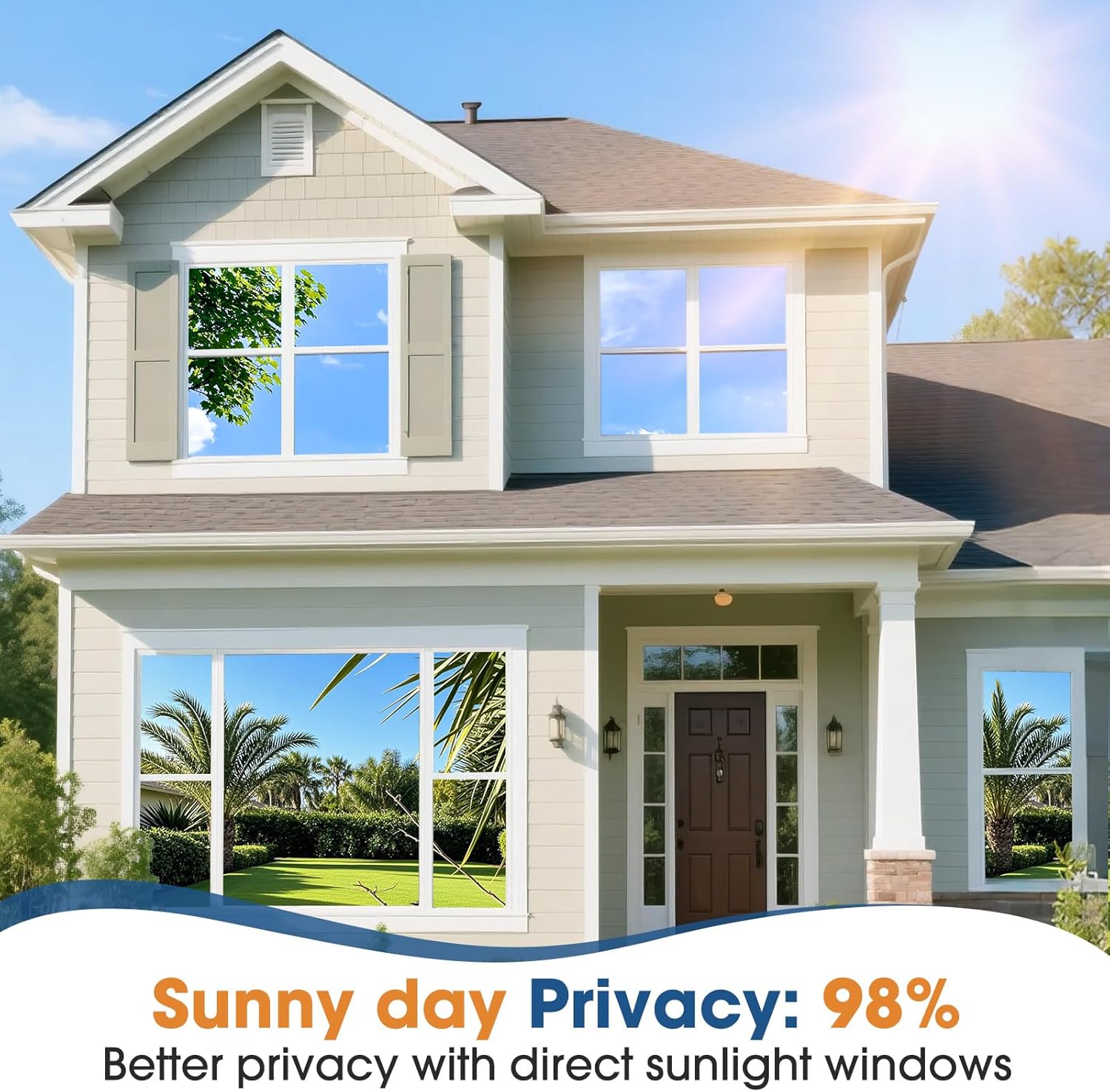 Thumbnail 1 de Lifetree Reflective One Way Window Film Privacy (Silver, 90 x 200cm) for heat control and UV anti-glare