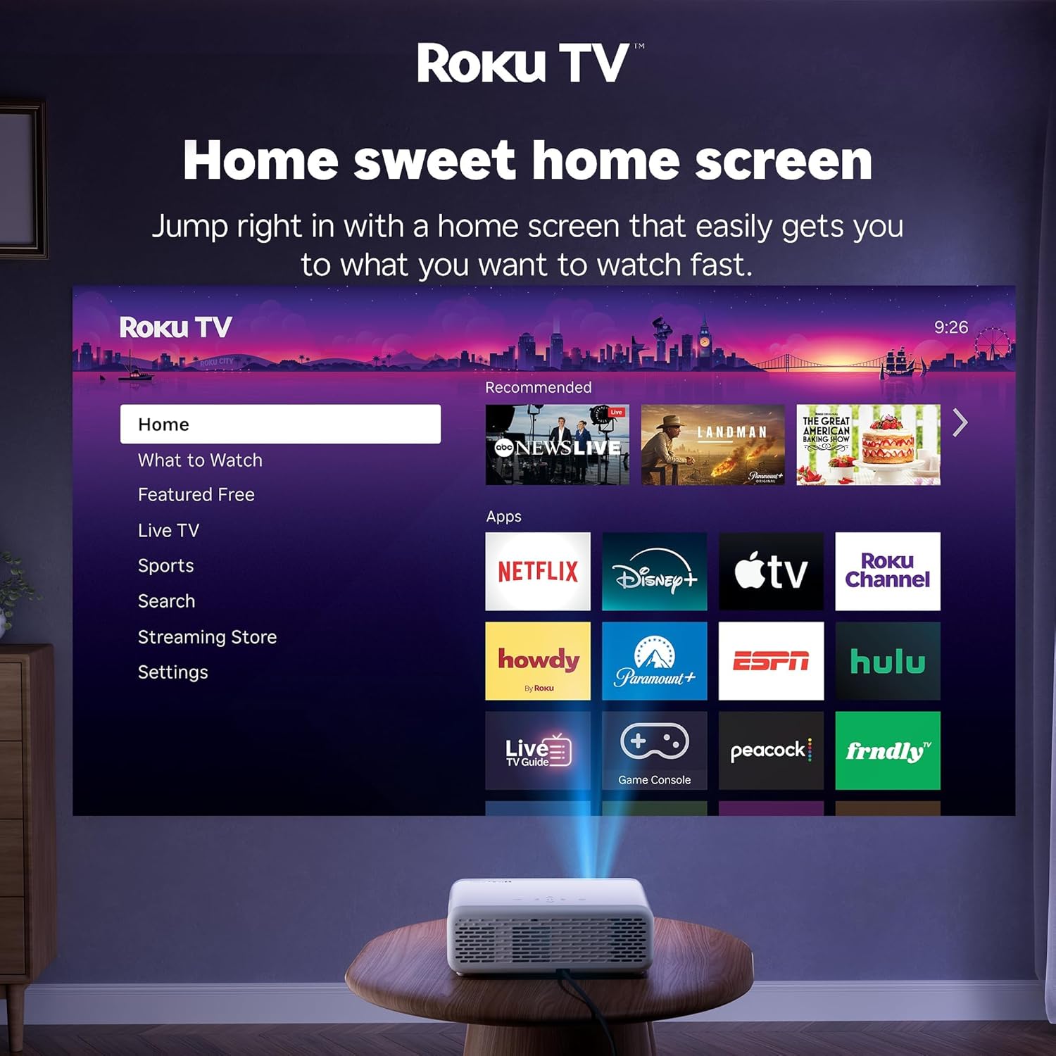 Detalle 2 de Aurzen Roku TV Smart Projector 1080P
