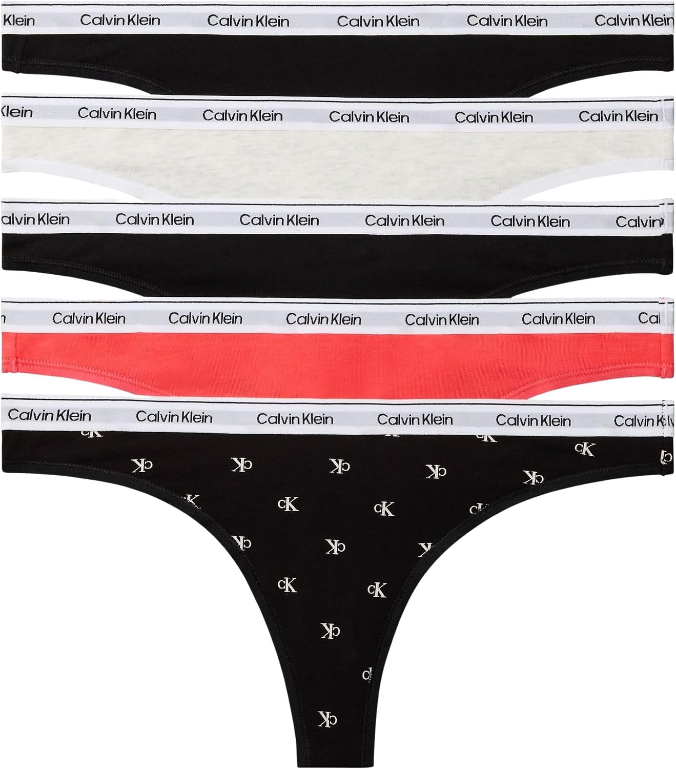 Detalle de Calvin Klein Women's Thong 5-Pack (Lv00qd5221)