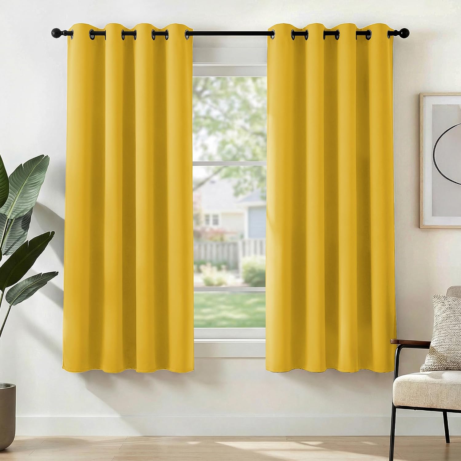 Detalle 2 de Deconovo Blackout Curtains 46x63 Inch panels 🏡