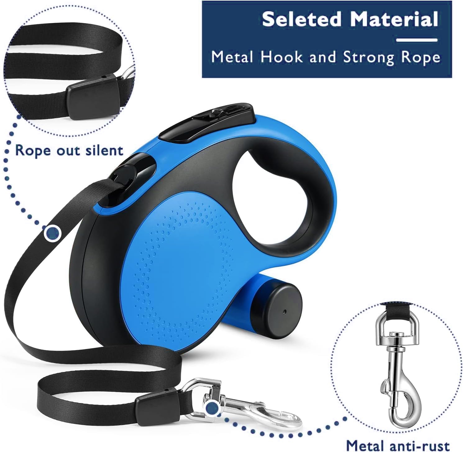 Detalle 2 de HurLuksi Extendable Dog Lead 5m 🐕