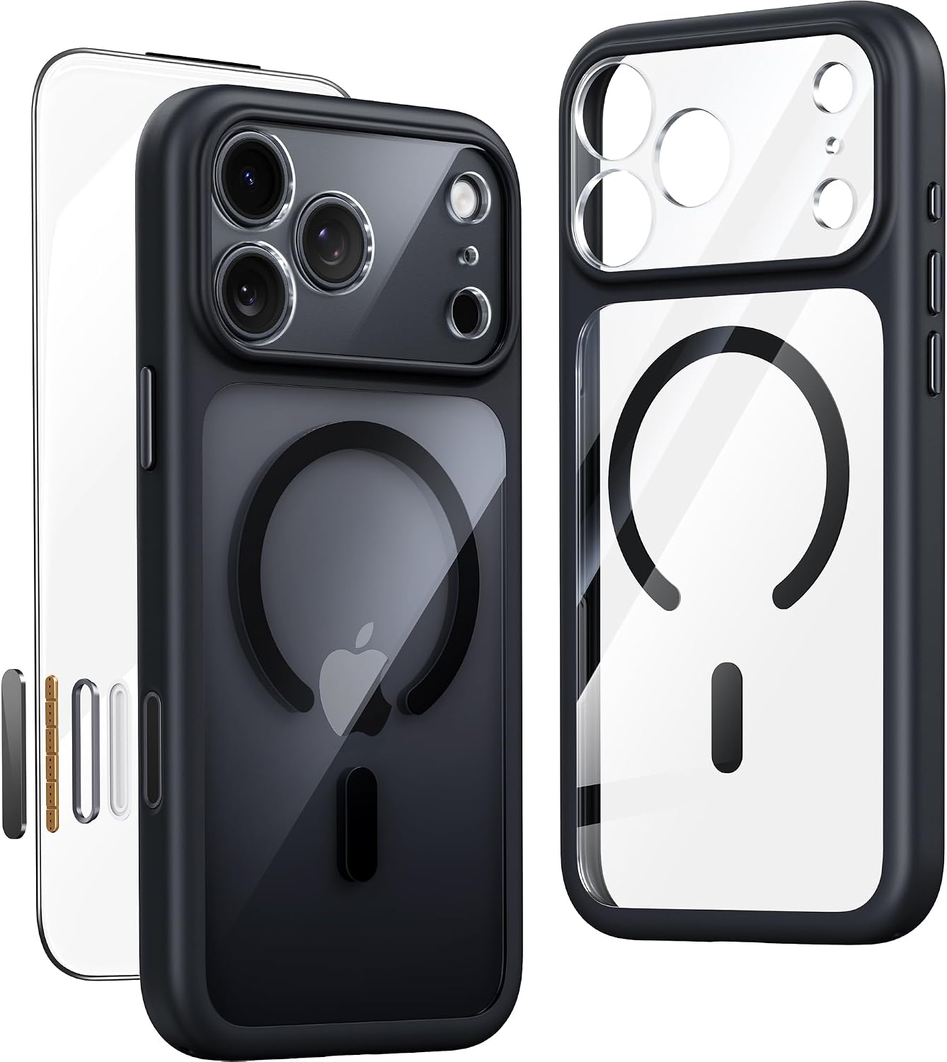 Detalle de JUESHITUO iPhone 18 Pro Max Case, Clear Black with MagSafe Compatibility