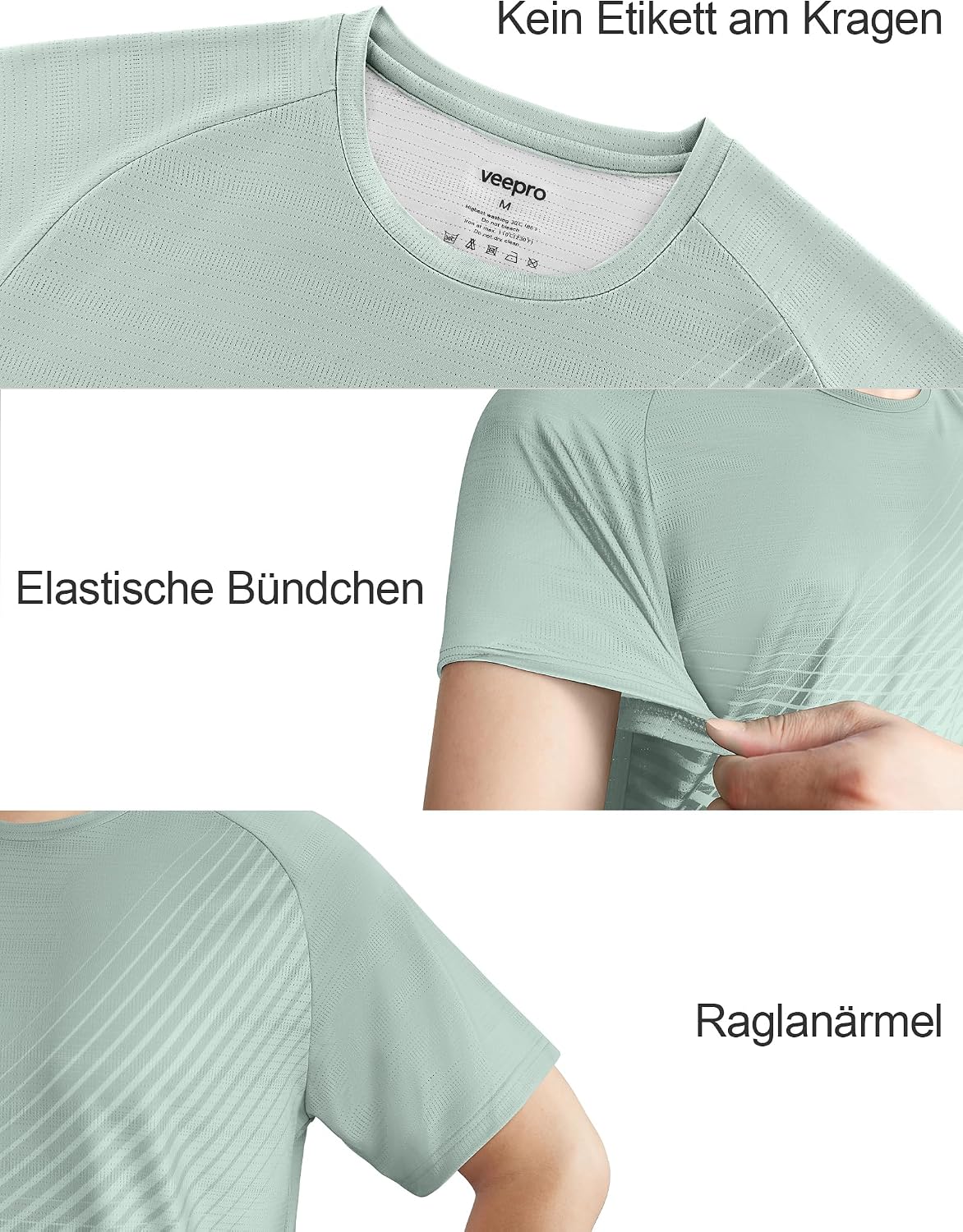Thumbnail 3 de VEEPRO Sport-T-Shirts Herren Trainingsshirt – Atmungsaktiv, Schnell Trocknend, Farbverlauf Kurzarm