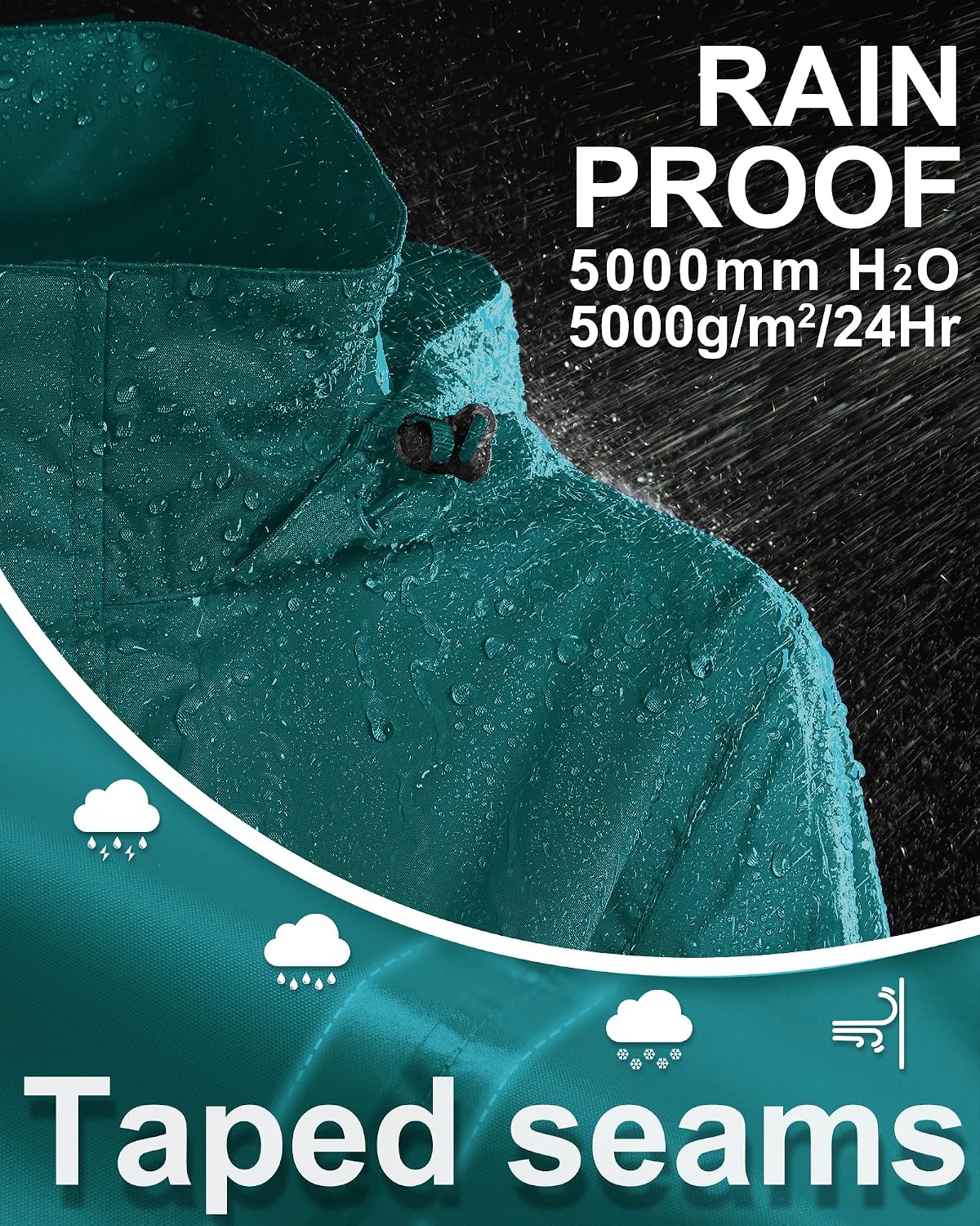 Thumbnail 2 de 33,000ft Damen Regenjacke wasserfest, faltbar