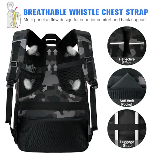 Detalle de YAMTION Mochila Escolar para Hombre: espaciosa, ergonómica y con carga USB